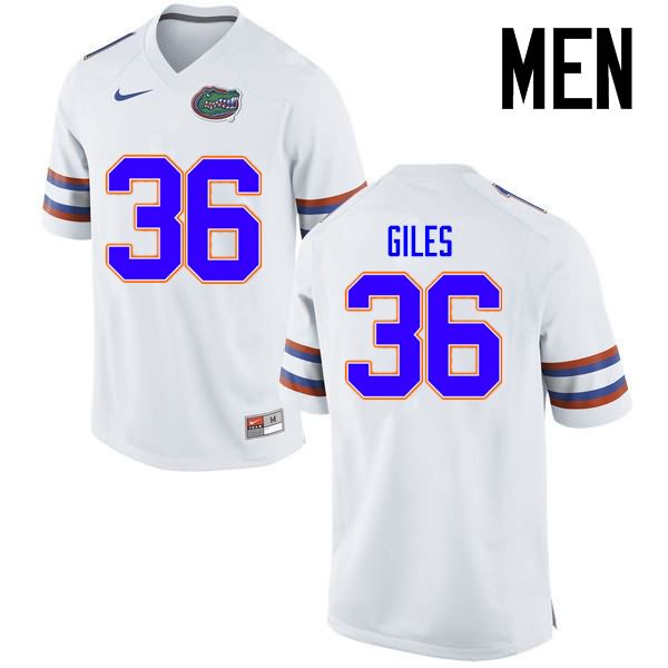 NCAA Florida Gators Eddie Giles Men's #36 Nike White Stitched Authentic College Football Jersey DSI4064WQ